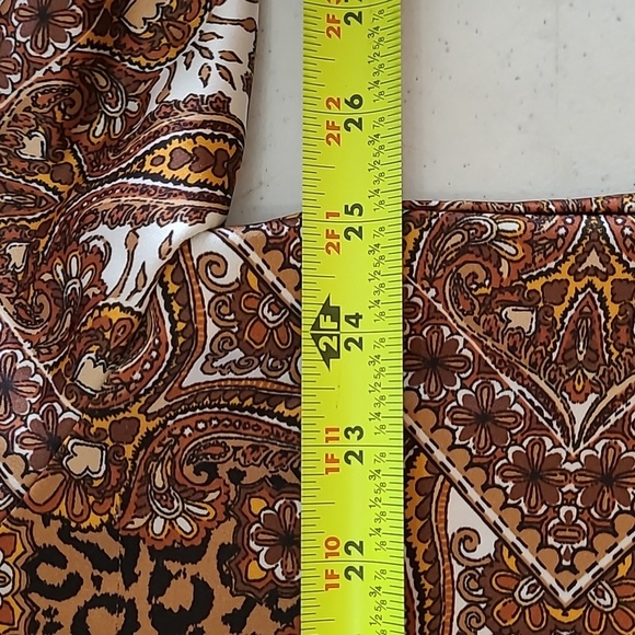 Ruby Rd Black & Gold Patterned Button-up Blouse with Silky Satiny Feel size XL - Picture 7 of 8